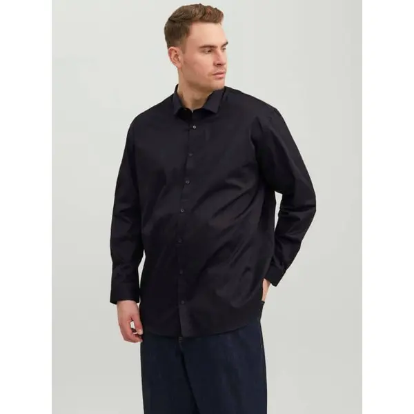 CHEMISE GRANDE TAILLE HOMME NOIRE JACK AND JONES PLUS