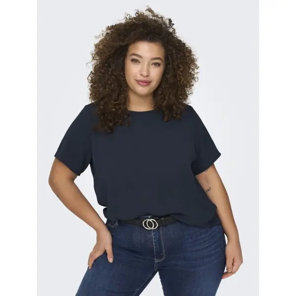 Blouse manches courtes bleue grande taille Only Carmakoma femme 42-48