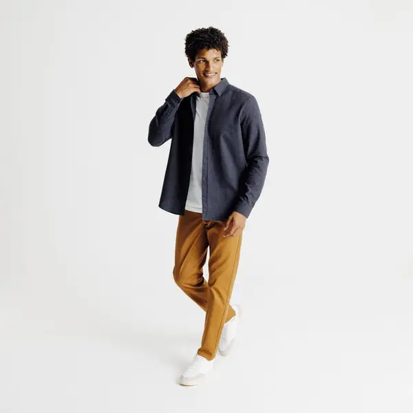 Chemise unie en coton flanelle