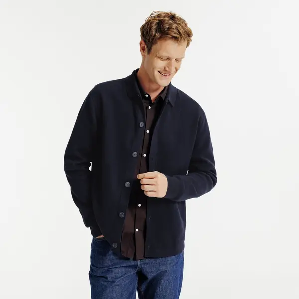 Gilet cardigan boutonné col polo