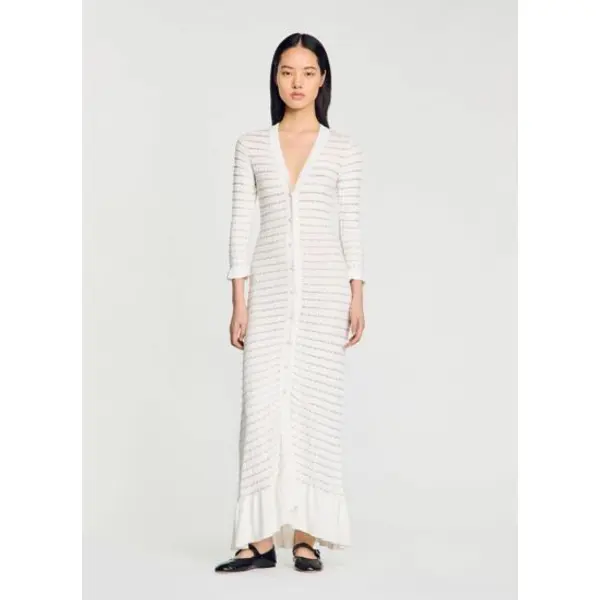 Robe longue à détails perlés - Sandro