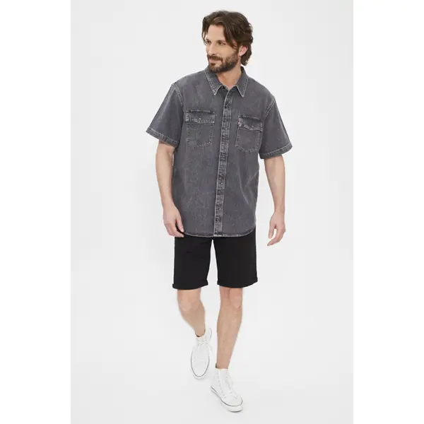 Chemise relaxed western gris