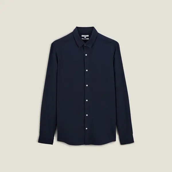 Chemise en coton seersucker rayée