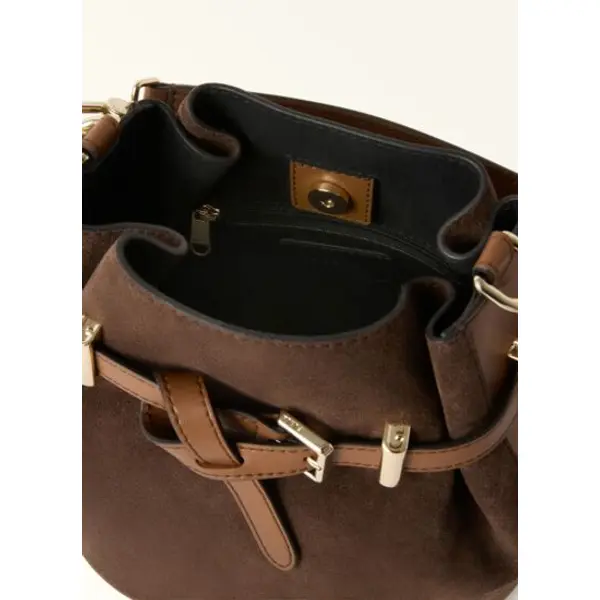 Aura mini drawstring - suede+vitello sidney - Furla
