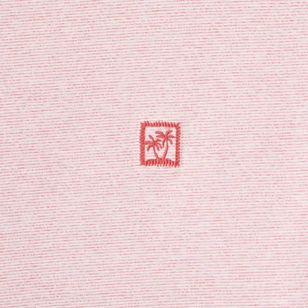 Tee shirt effet microrayé broderie poitrine