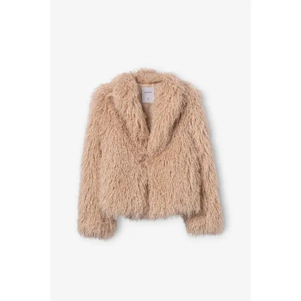 Veste courte beige effet fourrure Tiffosi Femme