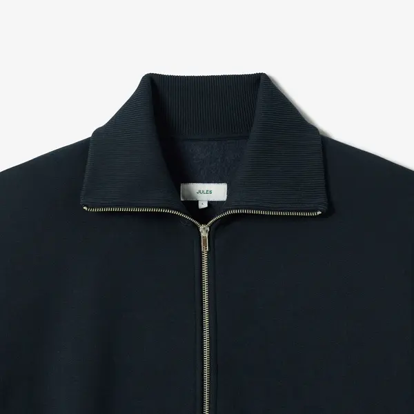 Sweat oversize zippé col montant uni