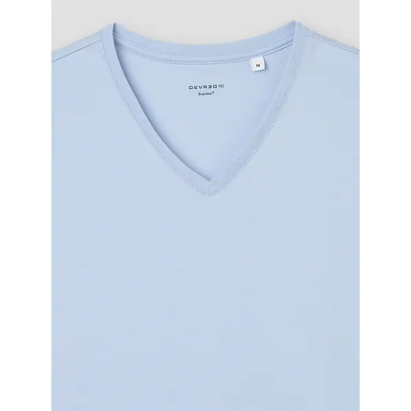 T-shirt col V mélange coton Supima®
