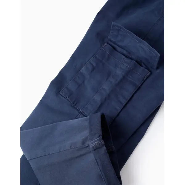 PANTALON CARGO BLEU FONCE GARCON DU 3-4 ANS AU 13-14 ANS ZIPPY