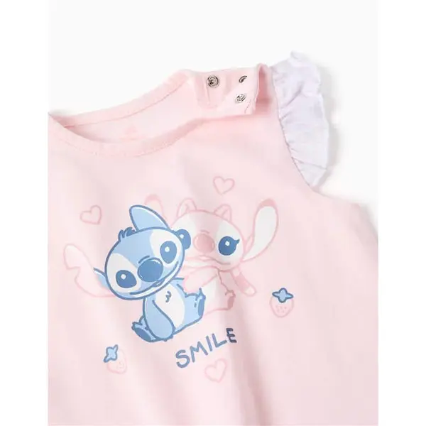 Pyjama bébé fille Disney Stitch & Angel Zippy rose coton | 6-36 mois