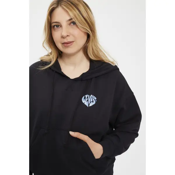 Sweat noir authentic à capuche