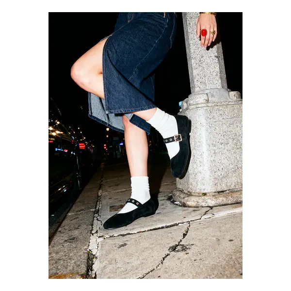 Ballerines noir suedine milly - Les petites Bombes