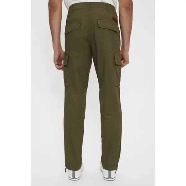 Pantalon cargo coupe droite olive