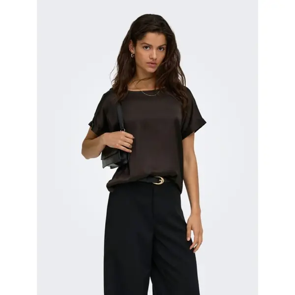 Tee-shirt femme marron satiné JDYFIFI Jacqueline de Yong