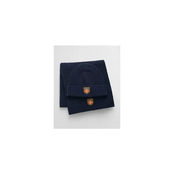 Badge wool beanie & scarf gift set - Gant Outlet
