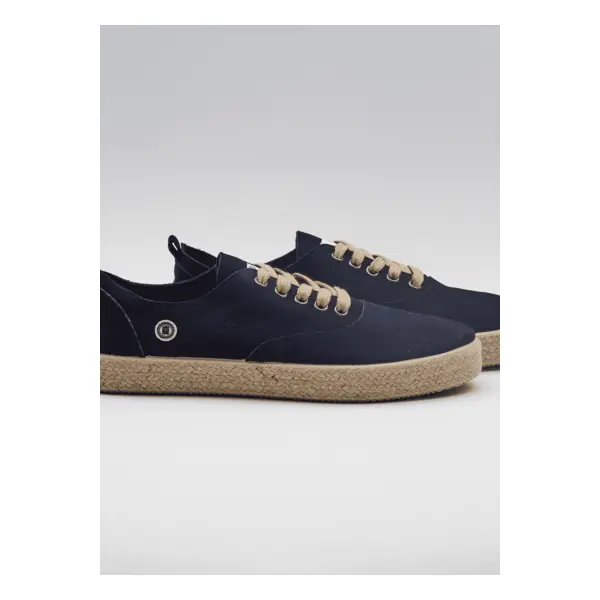 Espadrilles à lacets bleu marine - Serge Blanco