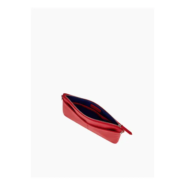 Pochette zippée avec bandoulière amovible Charlotte en cuir lisse - Le Tanneur