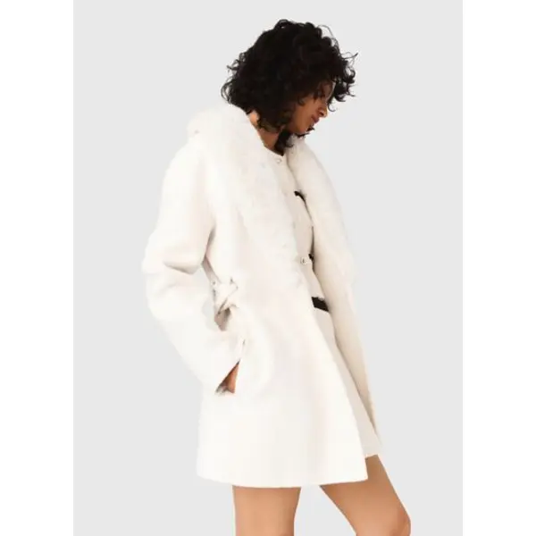 Manteau long en fausse fourrure - Maje