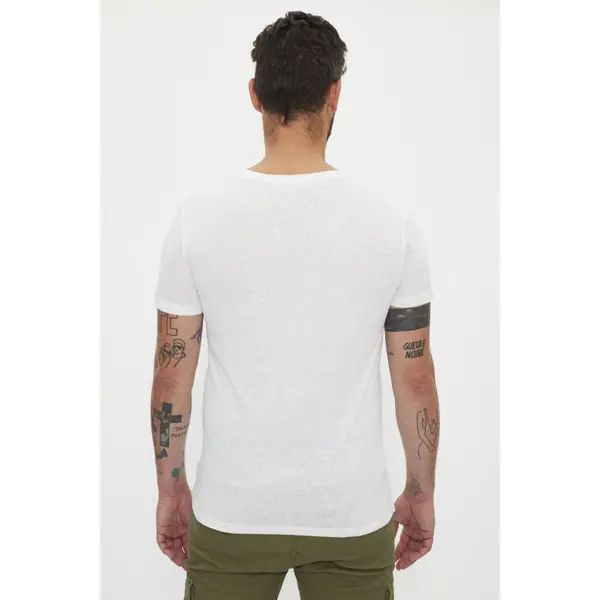 T-shirt Tom col V blanc