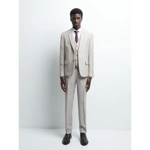 Veste coordonnable slim en lin mélangé
