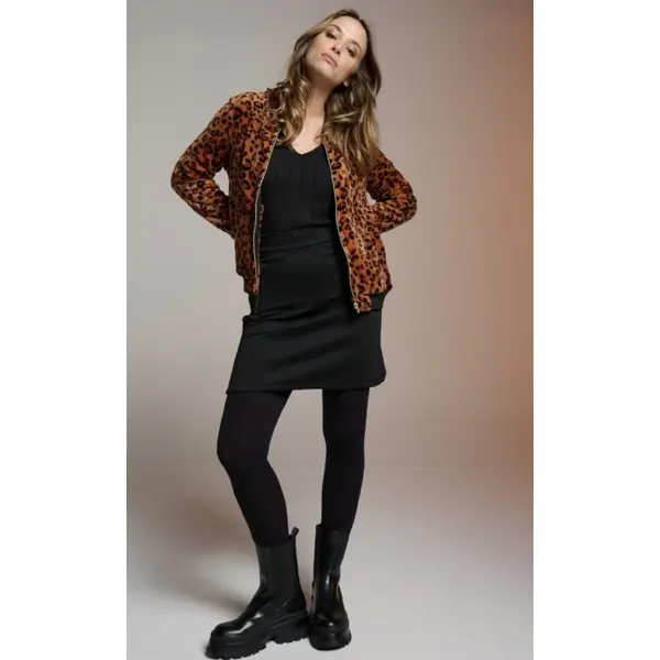 VESTE BOMBER ZIPPE EN FAUSSE FOURRURE IMPRIME LEOPARD ETYMOLOGIE FEMME DU S AU XL COLLECTION AUTOMNE/HIVER 2025