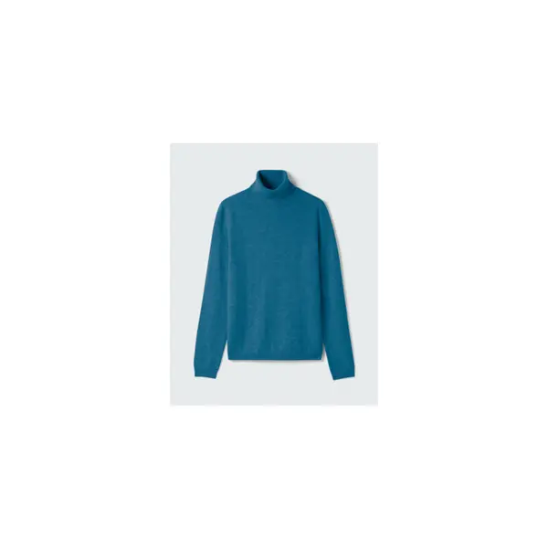 Pull col roulé ajusté - femme - bleu canoe - Bompard