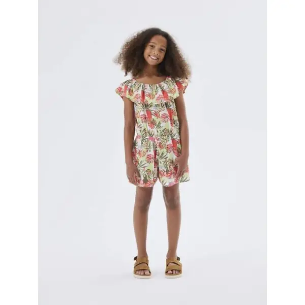 COMBI-SHORT BLANC IMPRIMÉ TROPICAL NAME IT FILLE NKFVINAYA