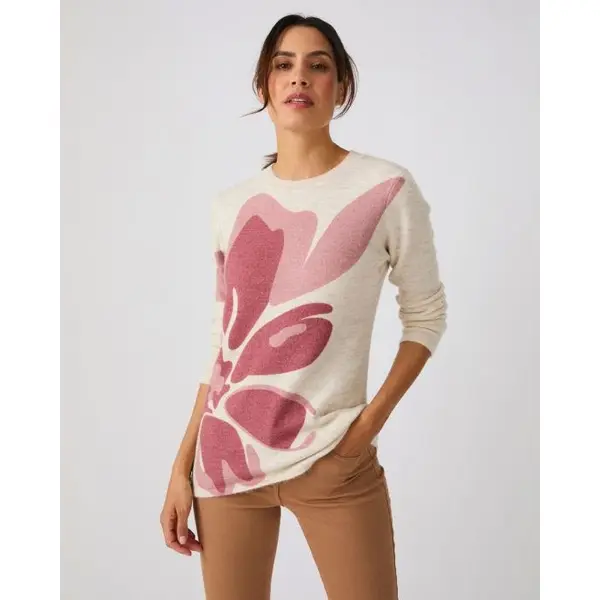 Pull toucher doux imprimé