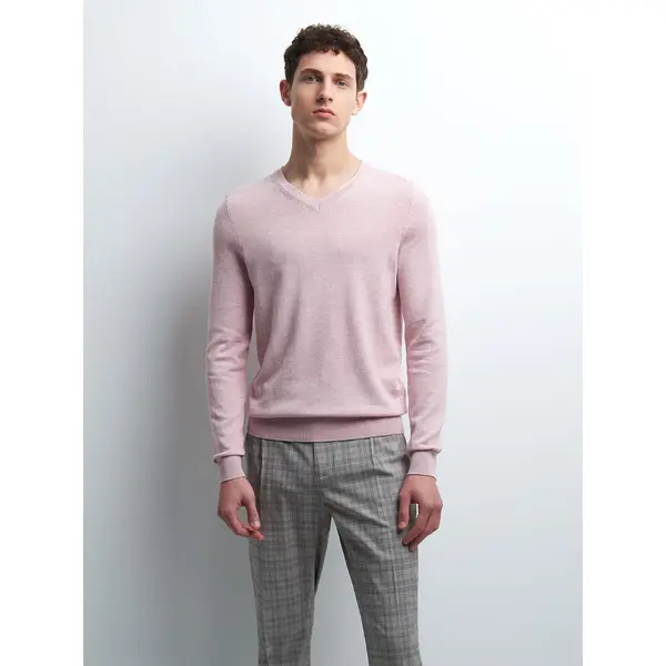 Pull col V en coton