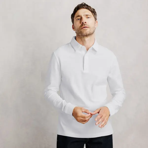 Polo manches longues uni