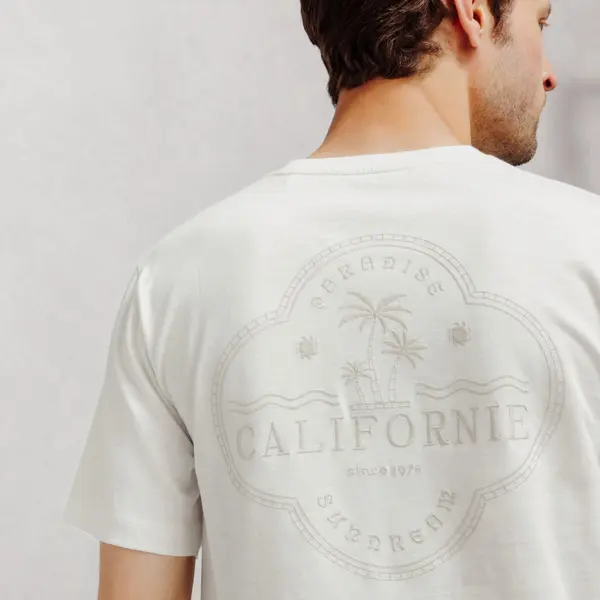 Tee shirt matière flammée imprimé Californie