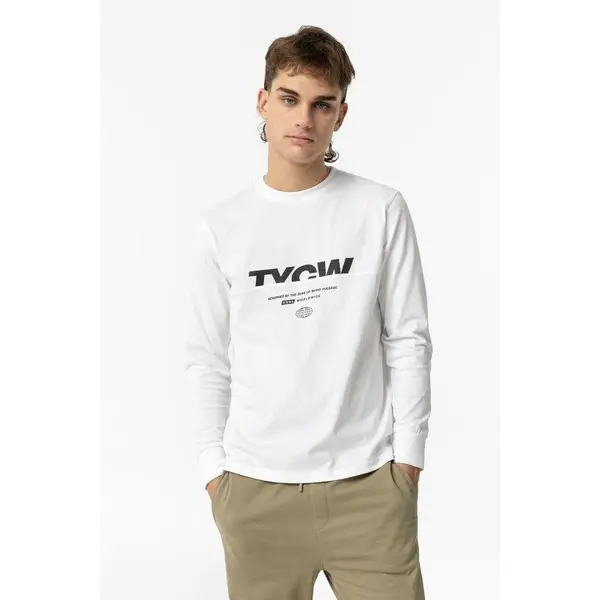 Tee-shirt blanc ample manches longues Tiffosi : l'attitude streetwear pour ado