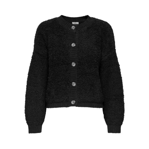 Veste femme maille bouclette noire à boutons JDY – Tailles XS à XL