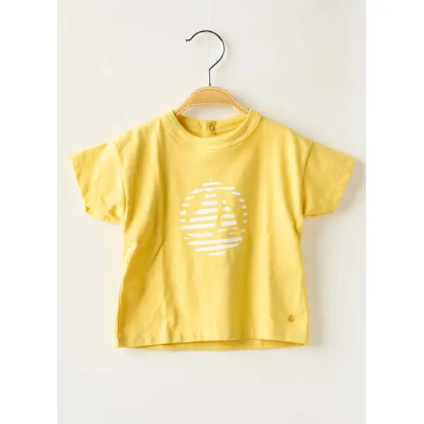 T-shirt Petit Bateau Jaune Manches Courtes