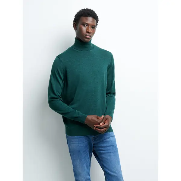 Pull col roulé en laine Mérinos