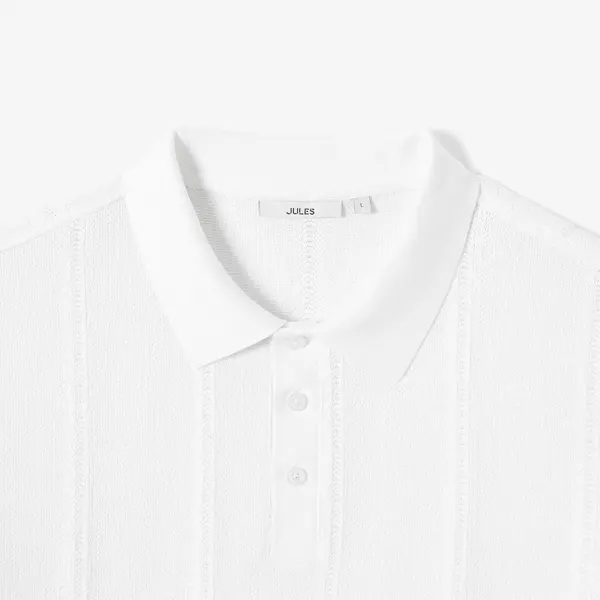 Polo manches courtes texturé