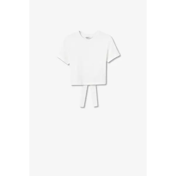 Tee-shirt court blanc Tiffosi : le style ado pour fille de 12 à 16 ans