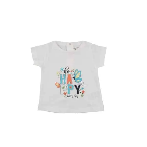 T-SHIRT BLANC HAPPY BEBE FILLE BABYBOL141403 12M-24M