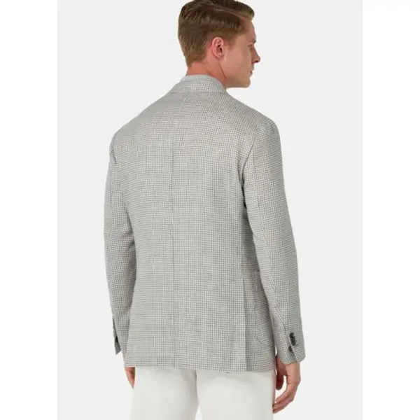 Veste pied-de-poule en lin et laine - Boggi milano