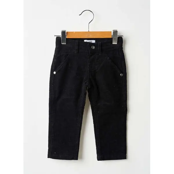 Pantalon Droit 3 Pommes Noir Taille Ajustable