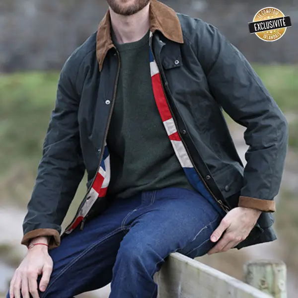 Veste Huilée Ashby Sage Union Jack Barbour