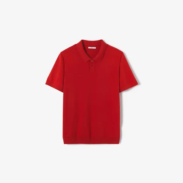 Polo en maille manches courtes col boutonné