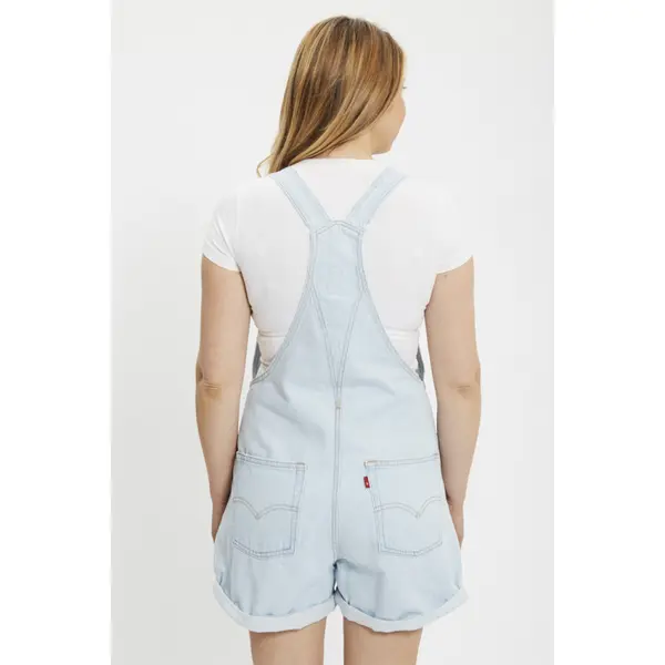 Salopette courte vintage denim délavé