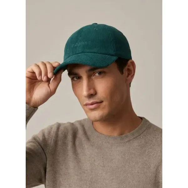 Casquette en velours côtelé vert - Figaret