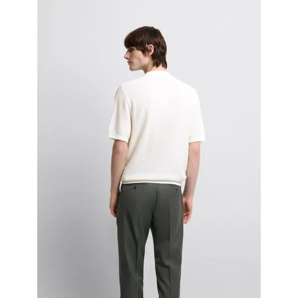 Polo maille col ouvert en coton bio