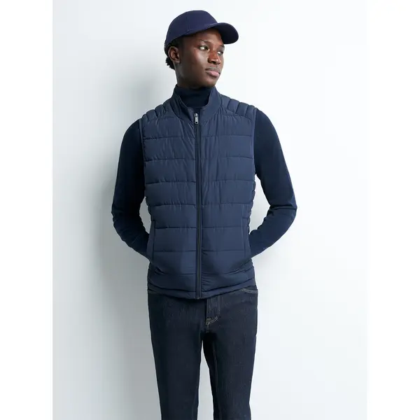 Gilet sans manche à col montant