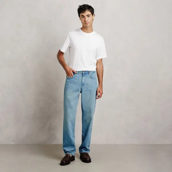 Jean loose RE-JEAN délavé 100% coton