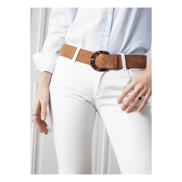 Ceinture en suède camel - Figaret