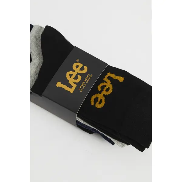 Lot de 5 paires de chaussettes Lee gris/gris clair/marine/noir/charbon