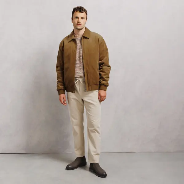 Blouson en velours col chemise zippé